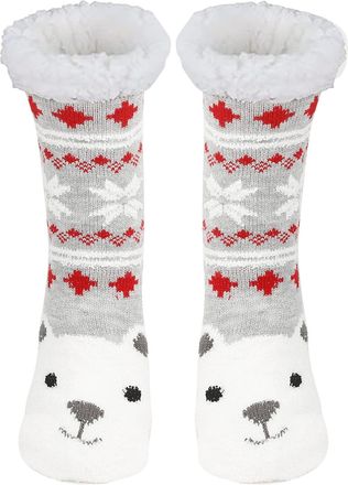 Generic EDLMKM Slipper Socks with Grippers for Women, Cosy Slipper Fluffy Socks Warm Winter, Soft Lined, Thick Comfy Cozy Non-Slip Grippers, for Women and Gir