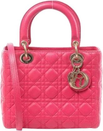 Dior Pre-owned Lady Dior Medium - Dames - Vintage Handtas - Roze - ONE Size - Leer - Vintage