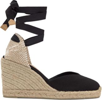 Castaner Alpargata MET 9 CM Sleehak - Dames - Sleehakken - Zwart - 38 EU - Katoen - Schoenen