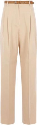Max Mara Straight Broeken - Dames - Broeken - Beige - XS - Broeken