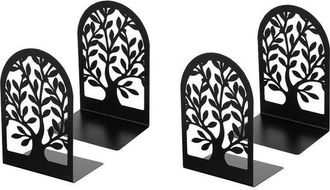 OEM Sujetalibros Met&aacute;licos De 4 Piezas, Sujetalibros Decorativos, Sujetalibros Decorativos Con Forma De &Aacute;rbol, Sujetalibros Gruesos, Negro