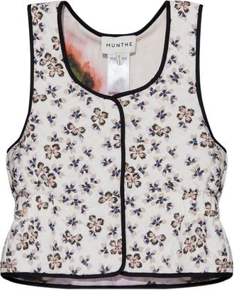 Munthe Gilet crop a fiori - Grigio