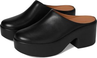 FitFlop Platfforms Leather Heeled Mules Womens Sandals All Black : 8.5 M (B)