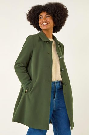 Roman Buttoned Swing Coat