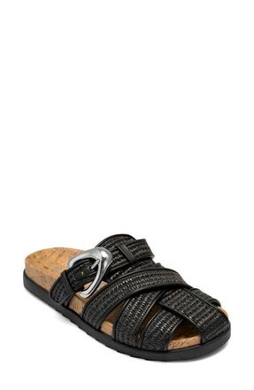 Aerosoles Liberty Woven Raffia Fisherman Mule in Black Basket Raffia at Nordstrom, Size 8.5