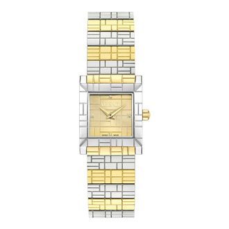 Versace Tweekleurig roestvrijstalen horloge - Dames - Horloges - Geel - ONE Size - Accessoires