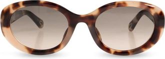Chlo&eacute; Ovale Zonnebril - Dames - Zonnebrillen - Bruin - 54 MM - Accessoires
