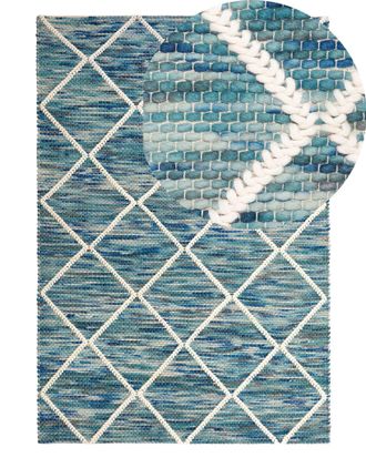 Beliani Beliani - Tappeto Blu 140 X 200 Cm A Pelo Corto Belenli
