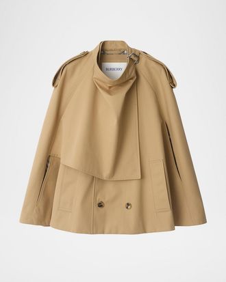 Burberry Double-Breasted Short Trench Cape