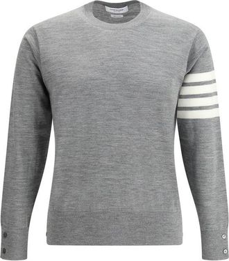 Thom Browne Gray Fleece Wool Mens Sweatshirt
