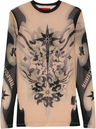 Kusikohc Tattoo top - men - Spandex/Elastane/Nylon - S - Neutrals