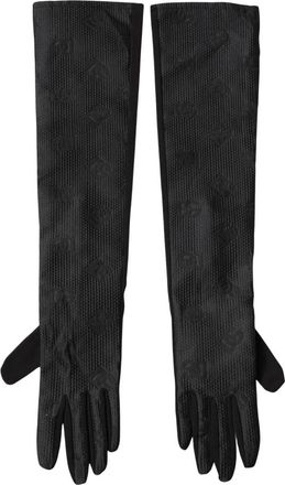 Dolce & Gabbana Elbow Length Gloves - Dames - Handschoenen - Zwart - ONE Size - Katoen - Accessoires