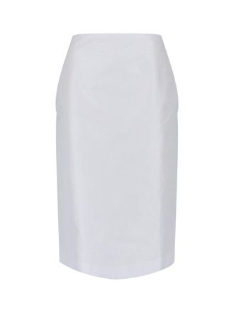 Jil Sander White Midi Mid-Rise Tailored Skirt