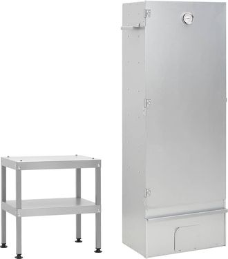 vidaXL Vidaxl - Horno Ahumador De Barbacoa Con Mesa Acero Galvanizado