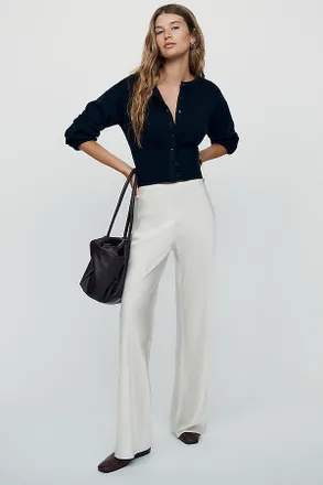 Reformation Gale Satin Mid-Rise Bias Pants