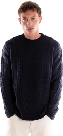 Paolo Pecora Truien & Vesten, Heren, Blauw, XL, Wol, Rondgebreide trui