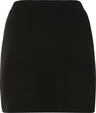 Khaite Womens Knitted Mini Skirt Black Polyamide