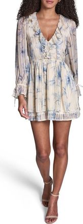 BCBGeneration Metallic Chiffon Long Sleeve Dress in French Sky at Nordstrom Rack, Size 10