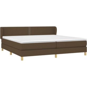 vidaXL Vidaxl - Cama Box Spring Con Colch&oacute;n Tela Marr&oacute;n Oscuro 200x200 Cm