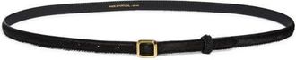 LI&Eacute; STUDIO The Georgia Slim Suede Belt in Gold/Black Calf Hair at Nordstrom, Size 2