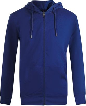 Cavalli Mens Floral Bold Logo Iris Blue Zip-up Hoodie Cotton - Size X-Large