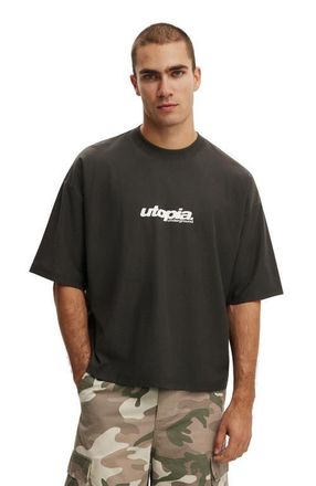 Cotton On Mens Cropped Fit Graphic T-Shirt in Faded Slate Utopia at Nordstrom, Size Xx-Large