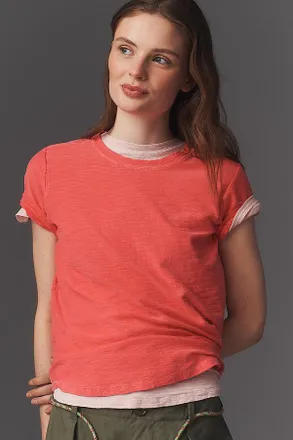 Pilcro The Bennie Cotton Slub Crew-Neck Slim Tee by Pilcro