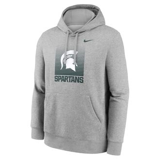 Nike Michigan State Primetime Nike Mens College Pullover Hoodie in Grey | NKDK06GMST-JM7