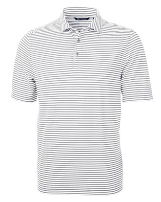 Cutter & Buck Mens Short Sleeve Virtue Eco Pique Stripe Recycled Polo Shirt