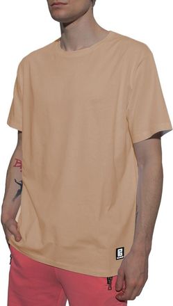 Balmain Mens Relaxed Fit Short Sleeve Tee - Tan Cotton - Size X-Small
