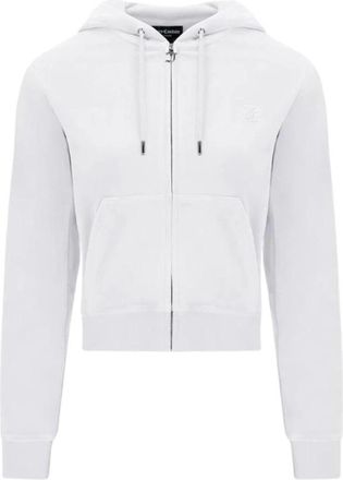 Juicy Couture Elegant Polyester Sweatshirt - Dames - Vesten met rits - Wit - M - Polyester - Hoodies & sweatvesten