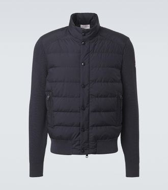 Moncler C&aacute;rdigan en mezcla de algod&oacute;n con plumas