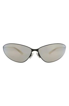 Balenciaga 93mm Shield Mirrored Sunglasses in Black Black Bronze at Nordstrom Rack