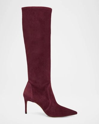 Stuart Weitzman 75mm Stuart Power Suede Knee-High Boots