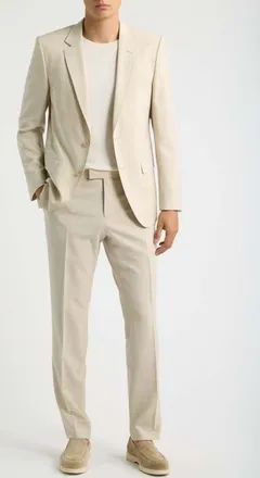 BOSS Huge Two-Piece Suit in Open Beige at Nordstrom, Size 46