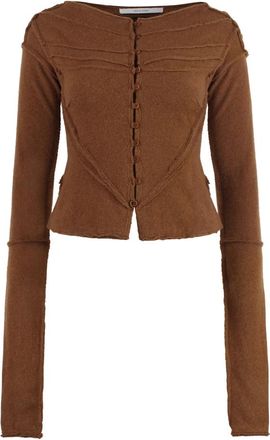 Talia Byre Truien & Vesten, Dames, Bruin, S, Wol, Wool And Cashmere Cardigan