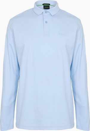 HUGO BOSS Mens Pirol Long Sleeve Polo Shirt, Timeless Design - Navy - Size: 44