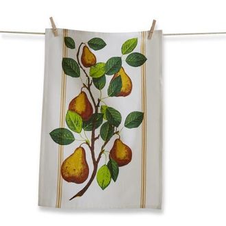 Tag Orchard Pear Vine Print Cotton Kitchen Dishtowel White in Multicolored at Nordstrom