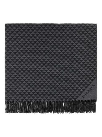 Prada Deken met triangel logo - Zwart