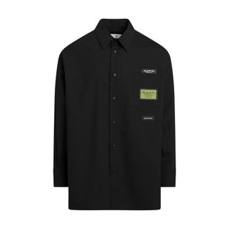 Maison Margiela Casual Shirts, male, Black, Size: S Tailored Wool-Blend Shirt