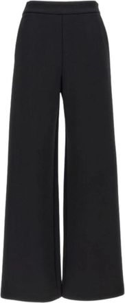 Max Mara Hoge Taille Zwarte Jersey Broek - Dames - Wijde Broeken - Zwart - L - Broeken