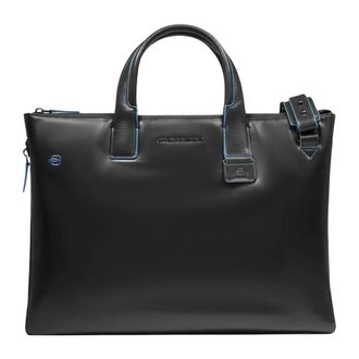 Piquadro Expandable Slim Laptop Bag 15.6 - unisex - Laptoptassen - Zwart - ONE Size - Leer - Tassen