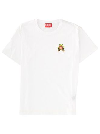 Diesel White Logo Crew Neck T-Shirt