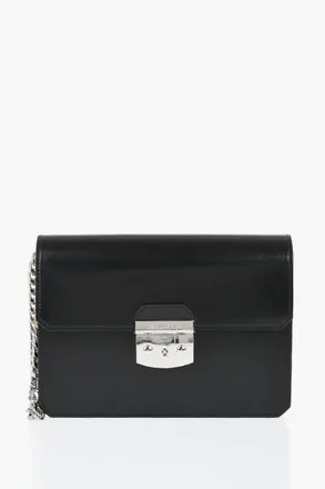 Dsquared2 Leather Clutches with Silvered Mirrored-Effect Closure Dsquared2
