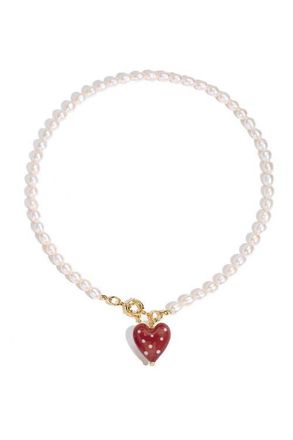 Classicharms Esm&eacute;e Red Dot Murano Heart Pendant Necklace at Nordstrom