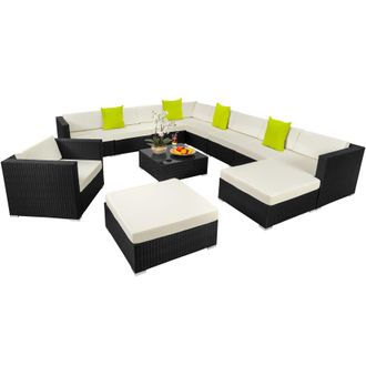TecTake Garden Furniture Set Las Vegas in Black | Size: 2XL