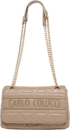 Carlo Colucci Gewatteerde Crossbodytas - Dames - Schoudertassen - Beige - ONE Size - Tassen