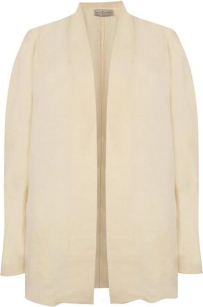 Cortana Linnen Viscose Lange Jas - Dames - Kimonos - Geel - XS - Linnen - Overhemden