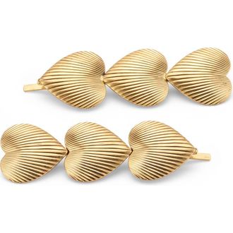Lelet NY Juliette Set of 2 Heart Bobby Pins in Antique Gold at Nordstrom