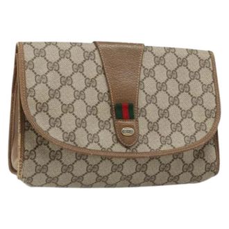 Gucci Pre-owned Vintage Clutch Bag - Dames - Pre-owned - Beige - Maat: ONE Size Leer